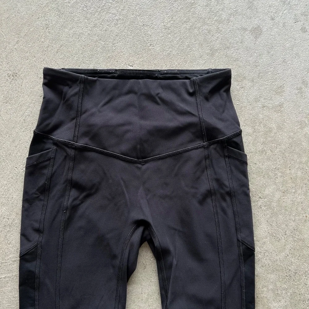 Lululemon Speed Up Crop Leggings Womens 4 Black Luxtreme Pockets Running Yoga